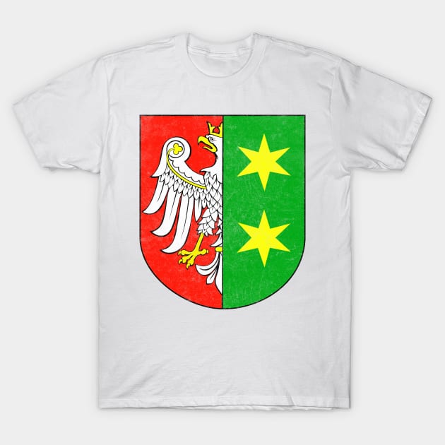 Lubusz Voivodeship / Retro Style Faded Flag Design T-Shirt by DankFutura